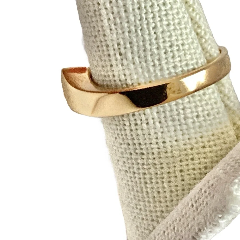 Silver Gold Plated Round Crystal Faux Diamond Solitaire Women's Ring Size 8.75